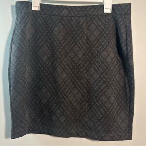 LOFT Charcoal Plaid Pencil Skirt